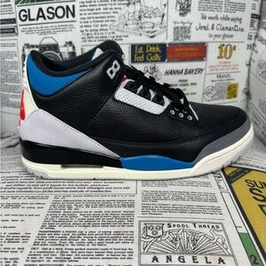 Jordan Athletic Shoes Black Blue White